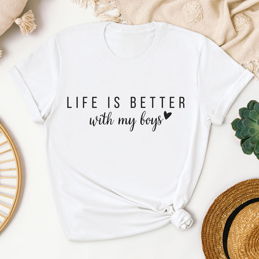 Life is better with my boys - Frauen Premium Organic Shirt