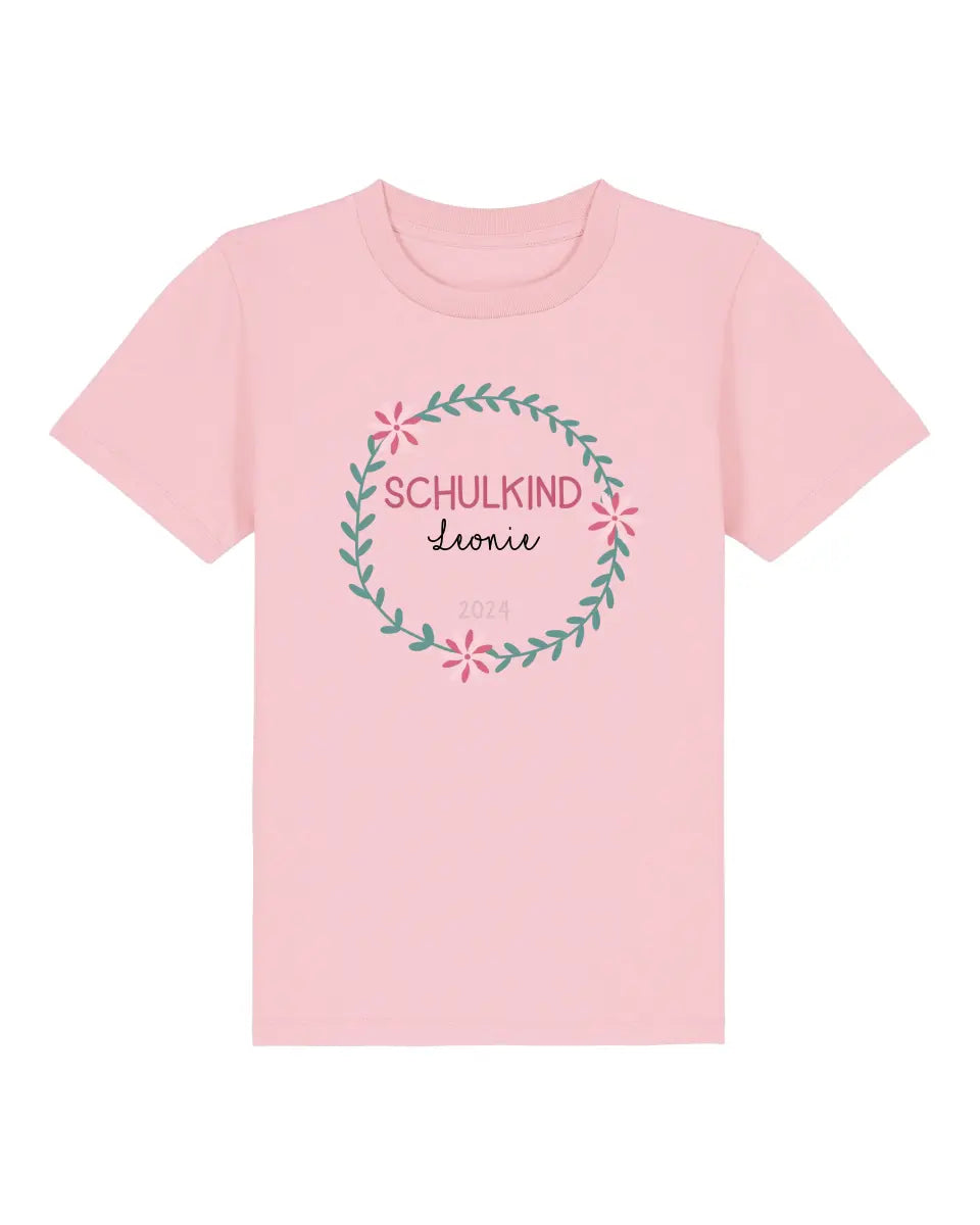 Schulkind Kranz - Kinder Premium Organic T-Shirt (personalisierbar)