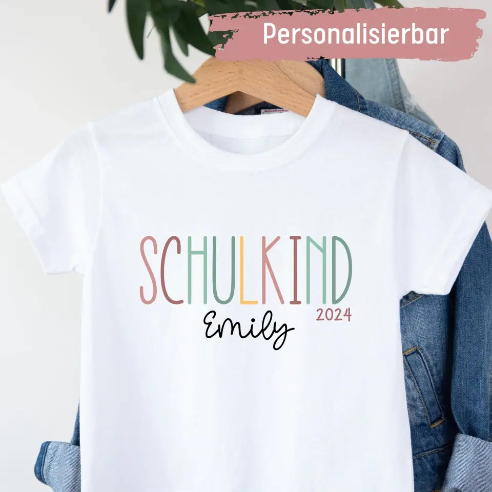 Schulkind bunt - Kinder Premium Organic T-Shirt (personalisierbar)