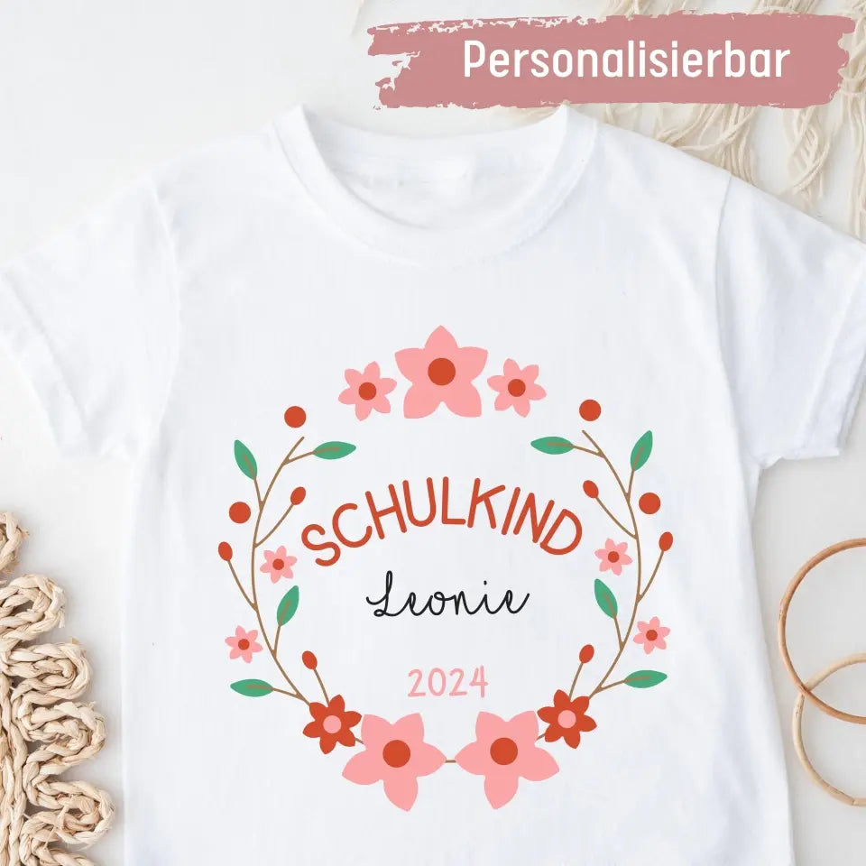 Blumenkranz - Kinder Premium Organic T-Shirt (personalisierbar)