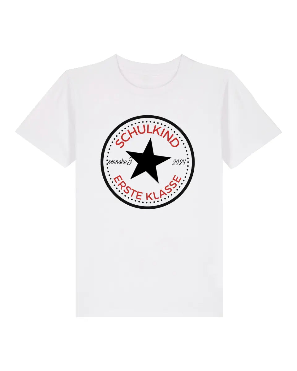 Schulkind Erste Klasse - Kinder Premium Organic T-Shirt (personalisierbar)