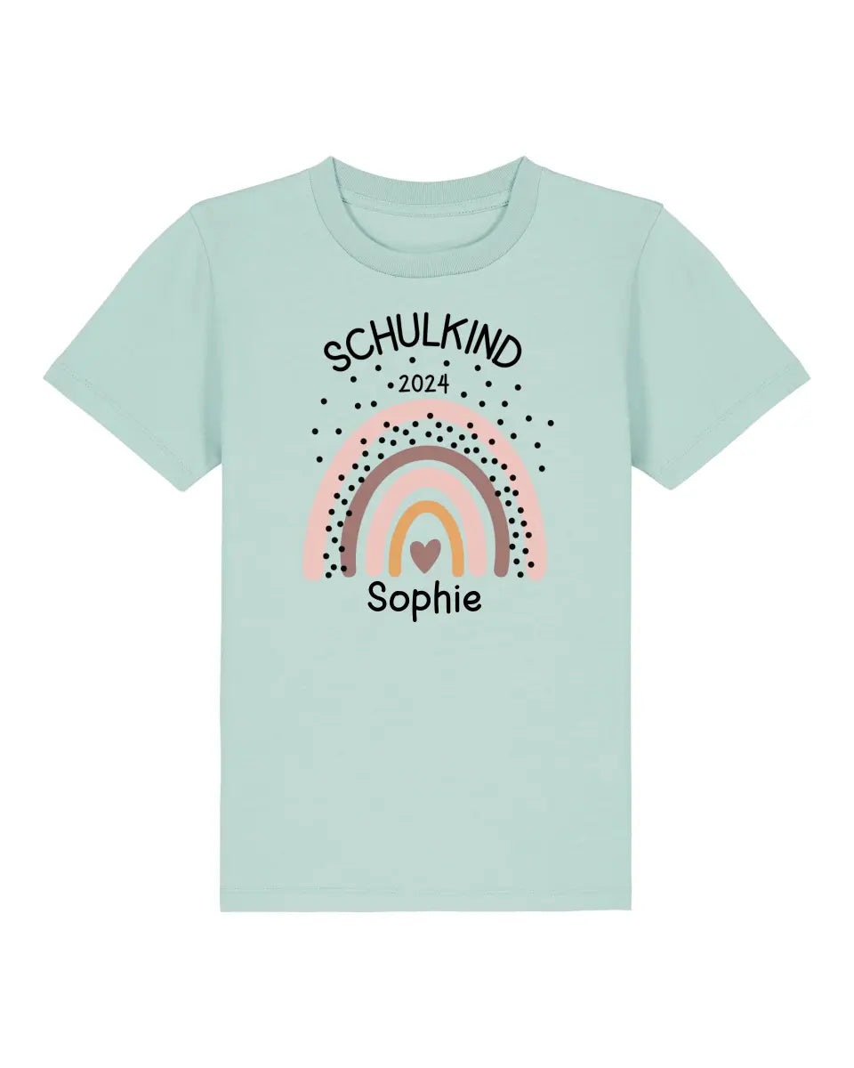 Schulkind Regenbogen - Kinder Premium Organic T-Shirt (personalisierbar)