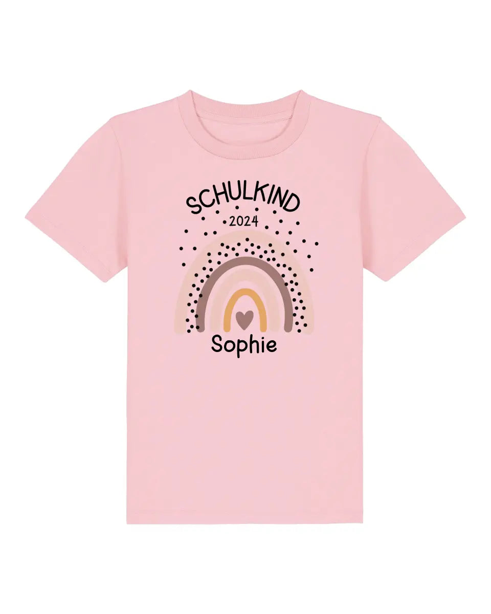 Schulkind Regenbogen - Kinder Premium Organic T-Shirt (personalisierbar)