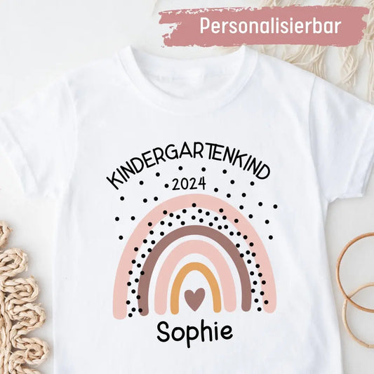 Kindergartenkind Regenbogen - Kinder Premium Organic T-Shirt (personalisierbar)