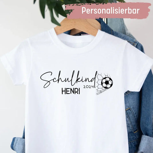 Schulkind Fußball - Kinder Premium Organic T-Shirt (personalisierbar)