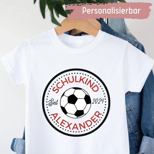 Schulkind Fußballfan - Kinder Premium Organic T-Shirt (personalisierbar)