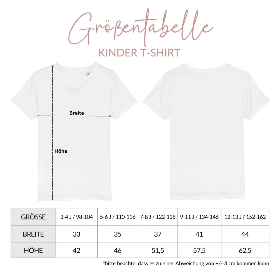 Size Chart Kinder T-Shirt