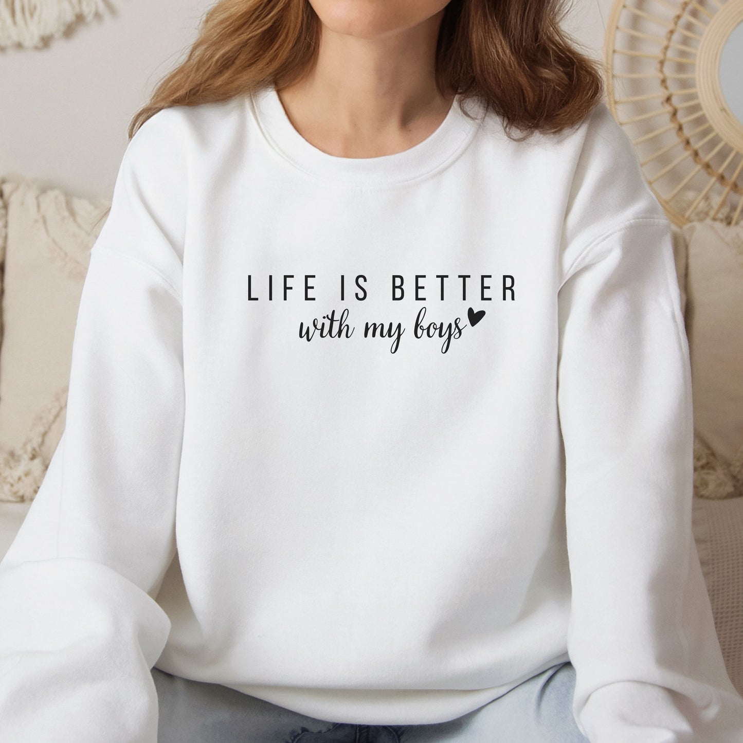 Life is better with my boys - Unisex Organic Sweatshirt